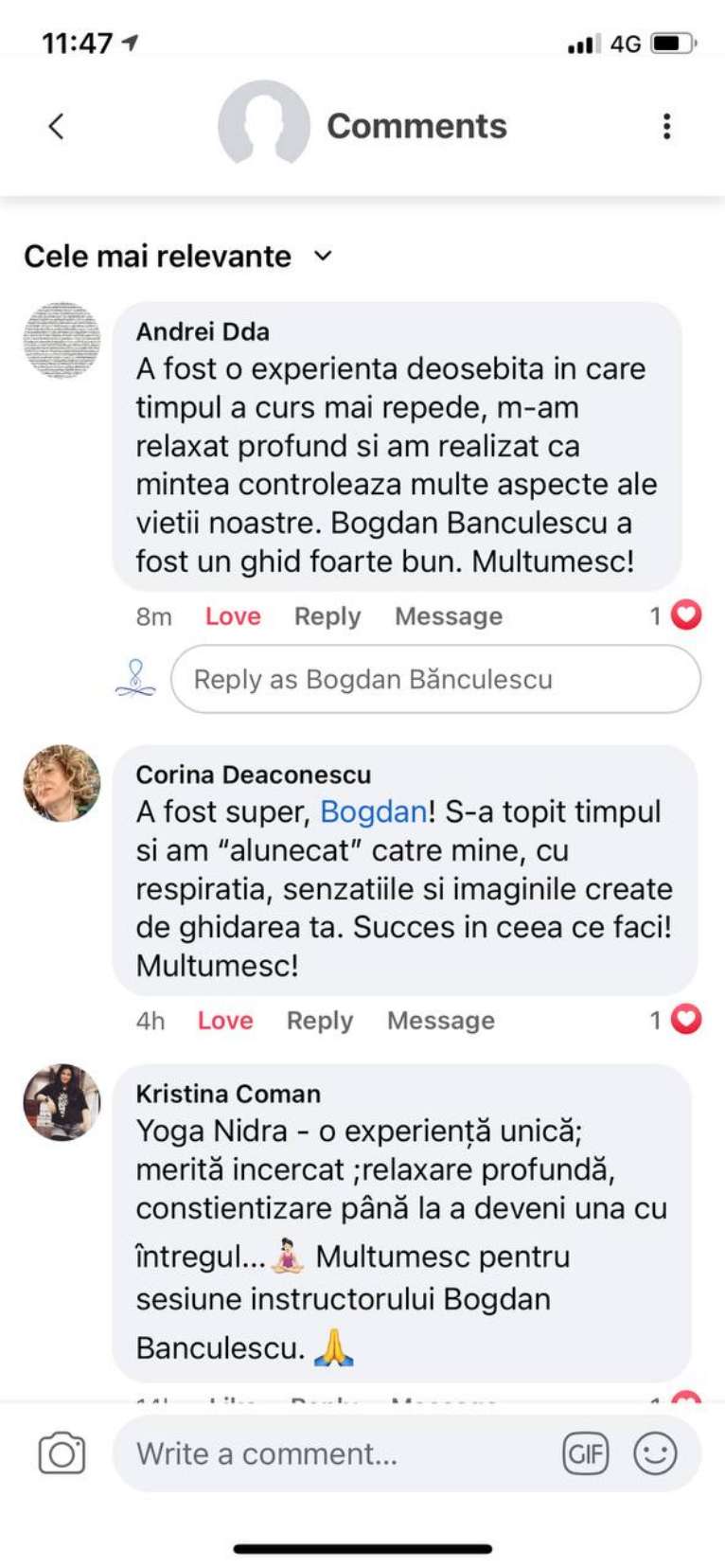 Testimonial - Bogdan Banculescu